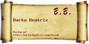 Barka Beatrix névjegykártya